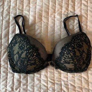 Lace And Rhinestone Push Up Bra
